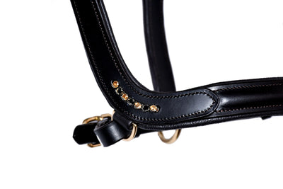 Bridleberry Leather Show Halter w/row of Gems at the Curve of the Nose Band