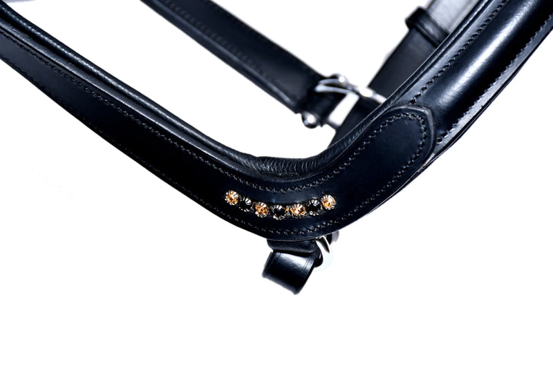 Bridleberry Leather Show Halter w/row of Gems at the Curve of the Nose Band