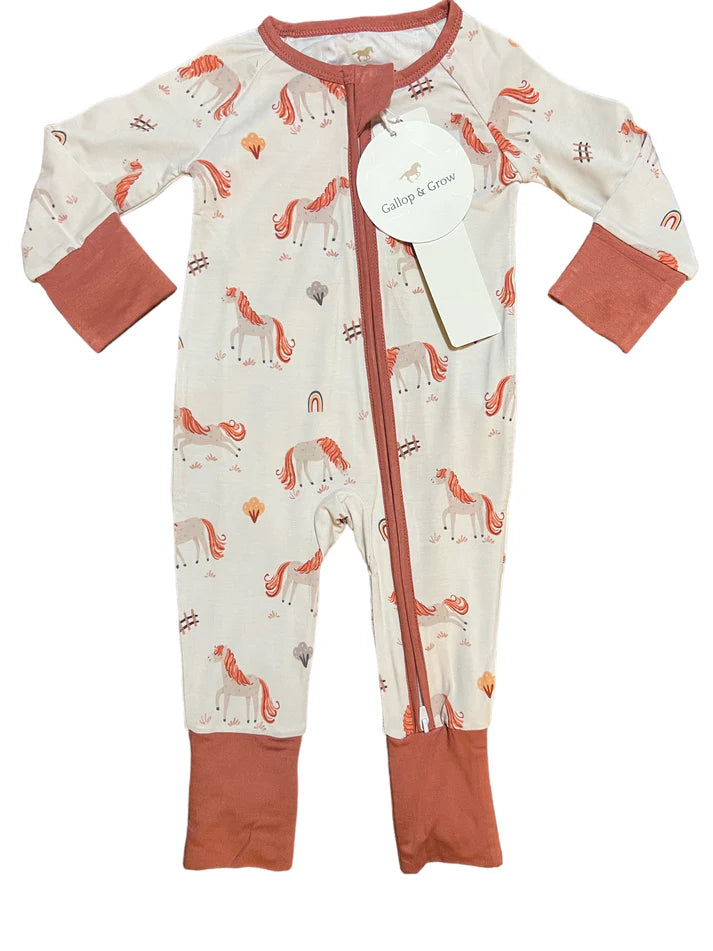 Gallop and Grow Zippered Romper