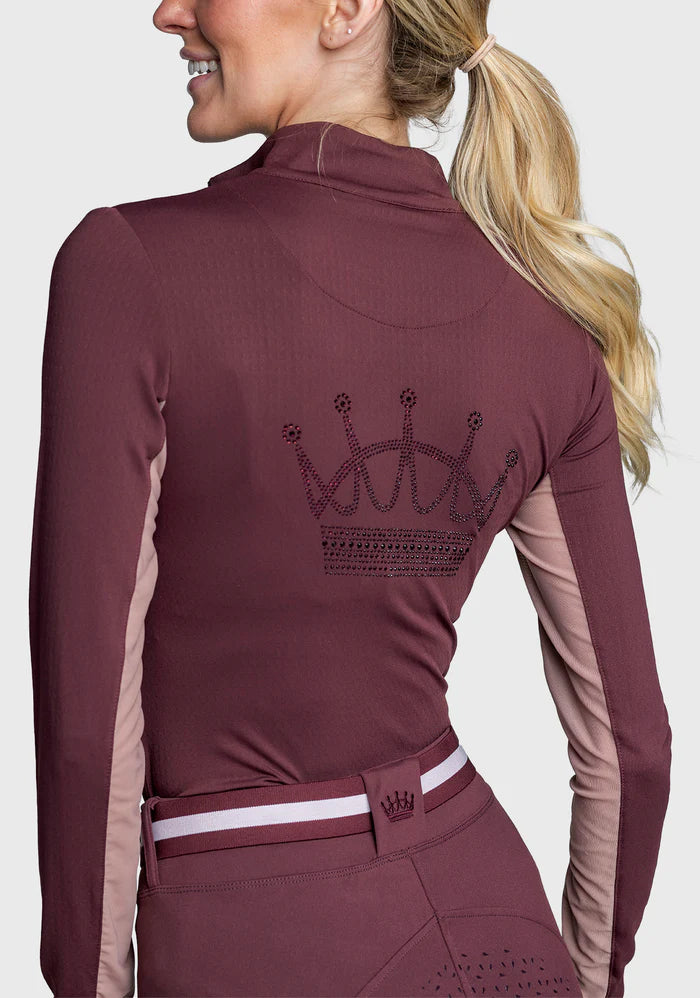 Kastel Denmark US Long Sleeve Cabernet Tonal Crown 1/4 Zip