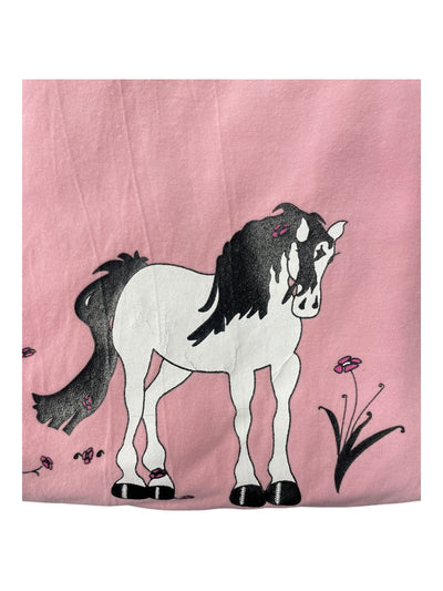 Tuffrider SS Tee - Pink/Horse - Youth L - USED