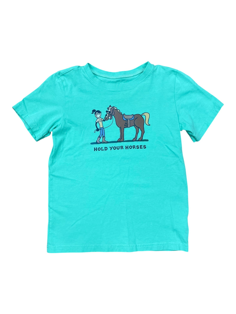 Hold Your Horses Tee - Mint Green - Youth L - USED