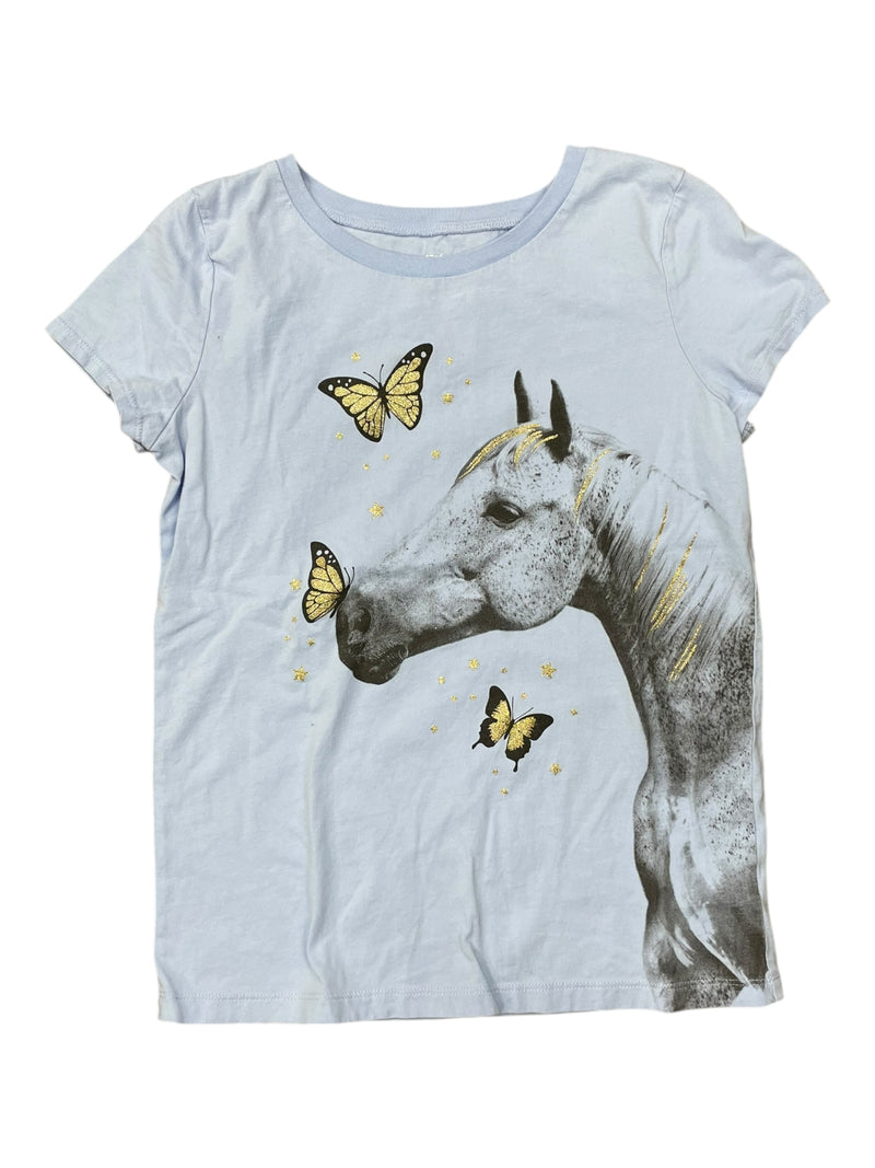 Horse Tee - Light Blue/Gold - Youth 14 - USED