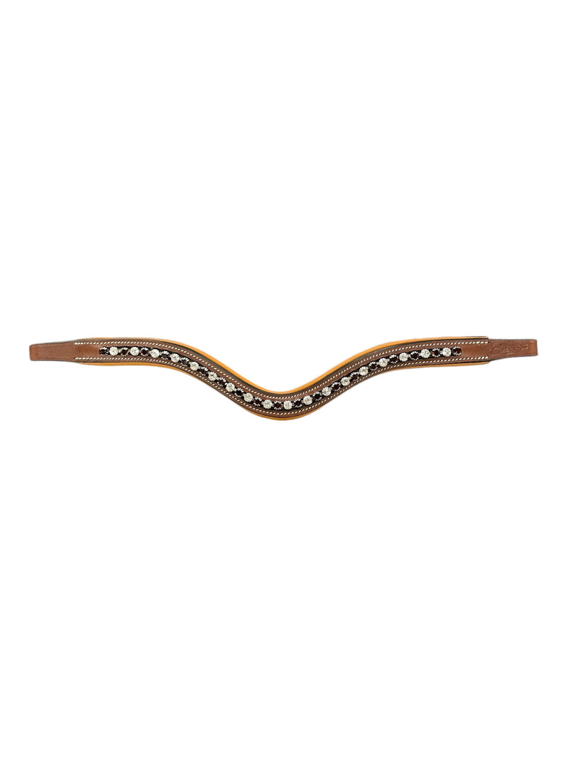 ExionPro Crystal Browband *NWT* - Brown/Burgundy/Clear - F/S - USED