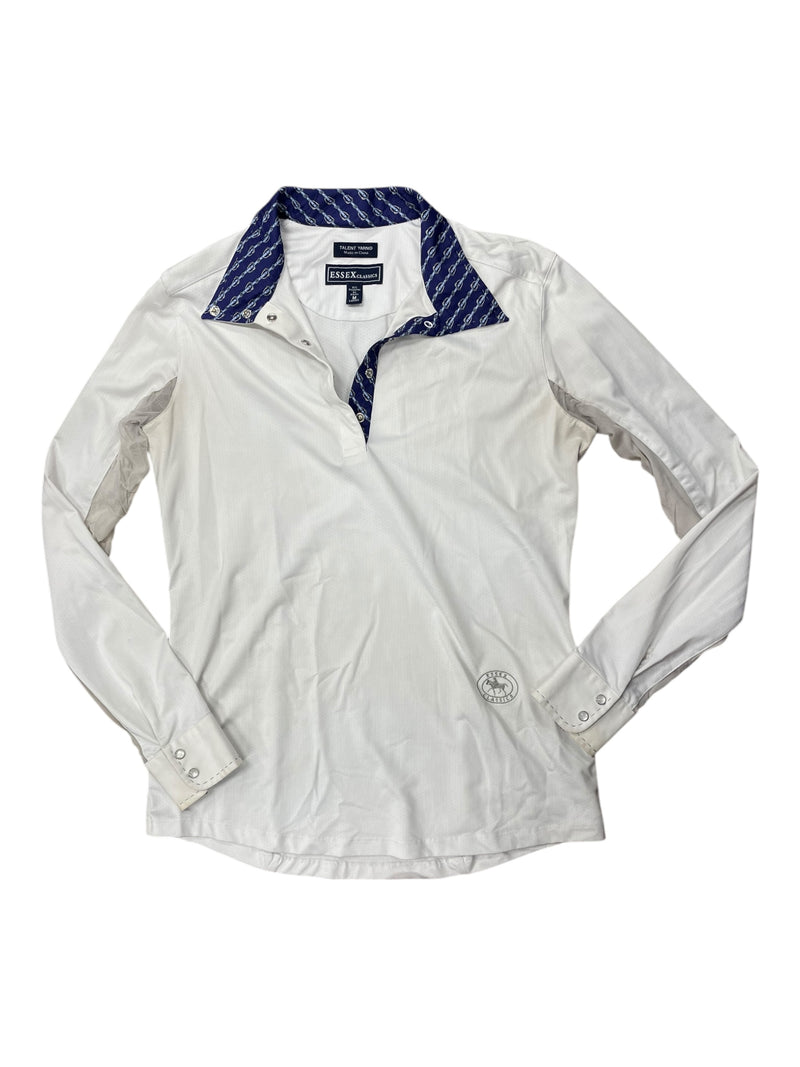 Essex Classics LS Show Shirt - White/Navy - M - USED