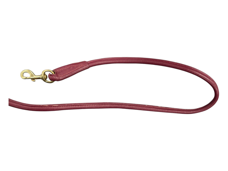 Rolled Leather Dog Lead - Fuchsia - 50" - USED