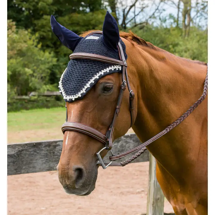 Equine Couture Fly Bonnet with Pearls and Crystals