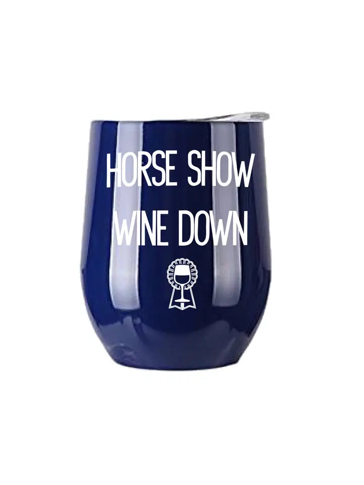 Spiced Equestrian Horse Show Wine Down Insulated Wine Glass