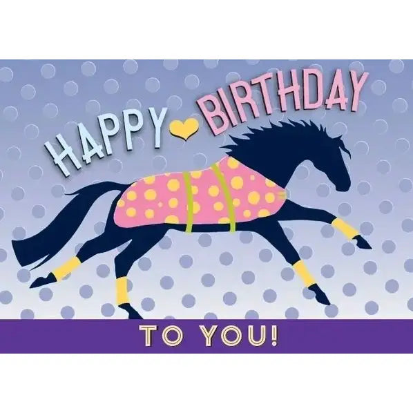 Horse Hollow Press Birthday Card - Horse In Pink Blanket