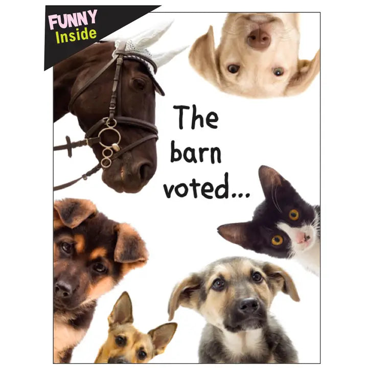 Horse Hollow Press Birthday Card - The Barn Voted