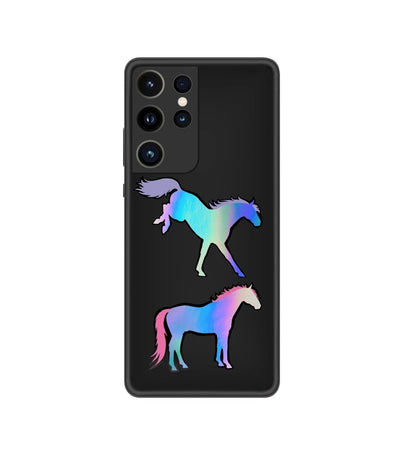 Holographic Horses Sticker Sheet - 4 Peel-Off Stickers