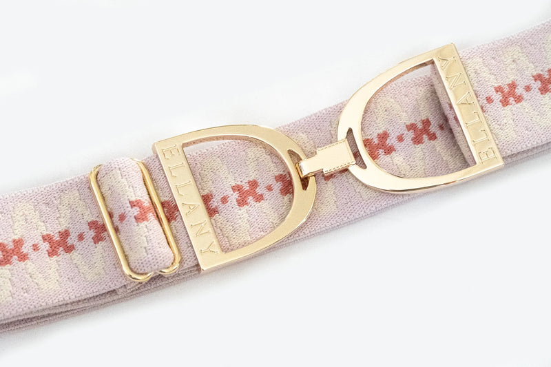 Pink Almaretto - 1.5" Gold Stirrup Elastic Belt