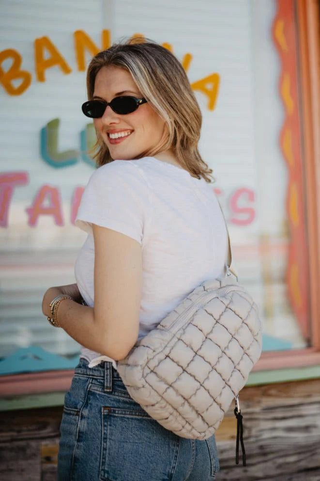 Quilted Sling Belt Bag