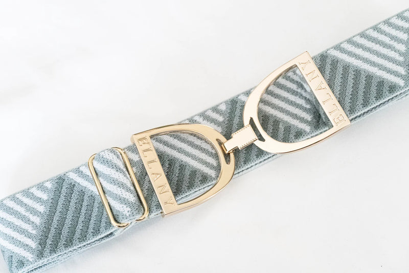 Sage Triangles - 1.5" Gold Stirrup Elastic Belt