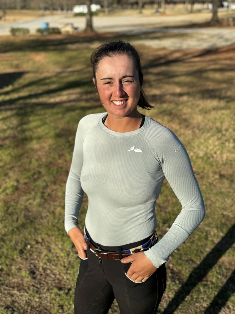 Cowgirl Up with Green Crewneck Tops