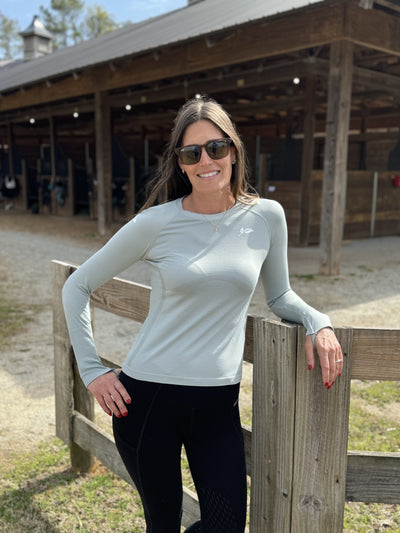 Cowgirl Up with Green Crewneck Tops