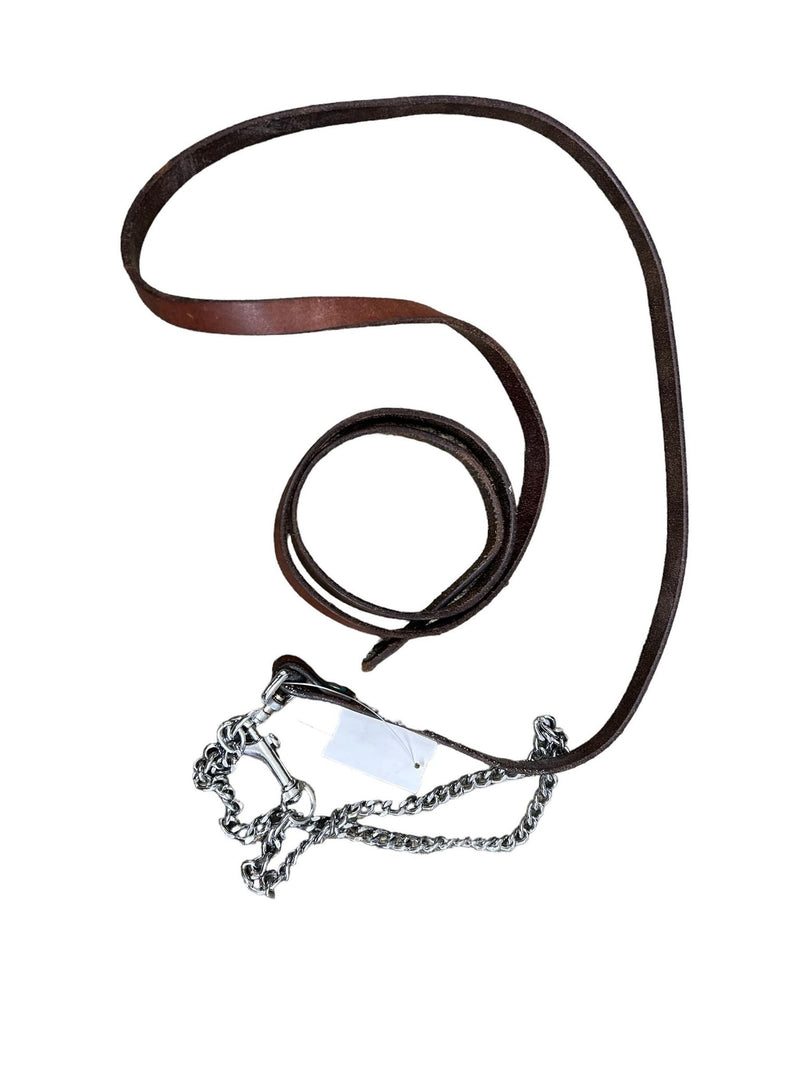 Leather Lead with Chain - Oak