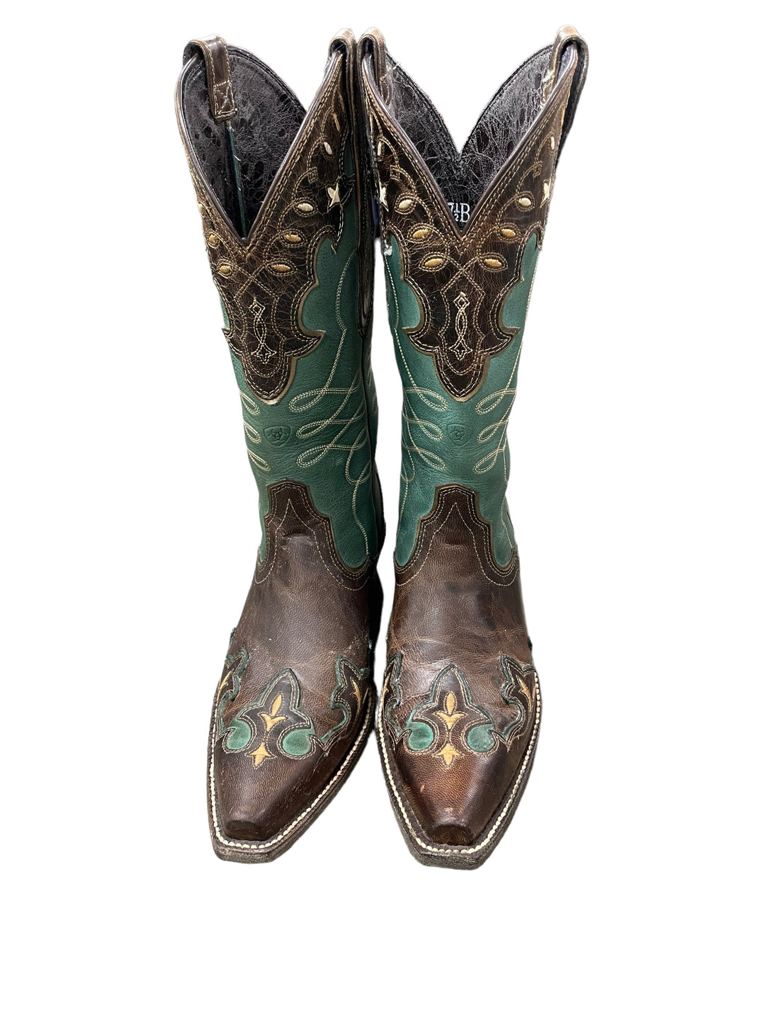 Ariat Zealous Cowboy Boots Brown Green size 7.5B USED Equine Essentials